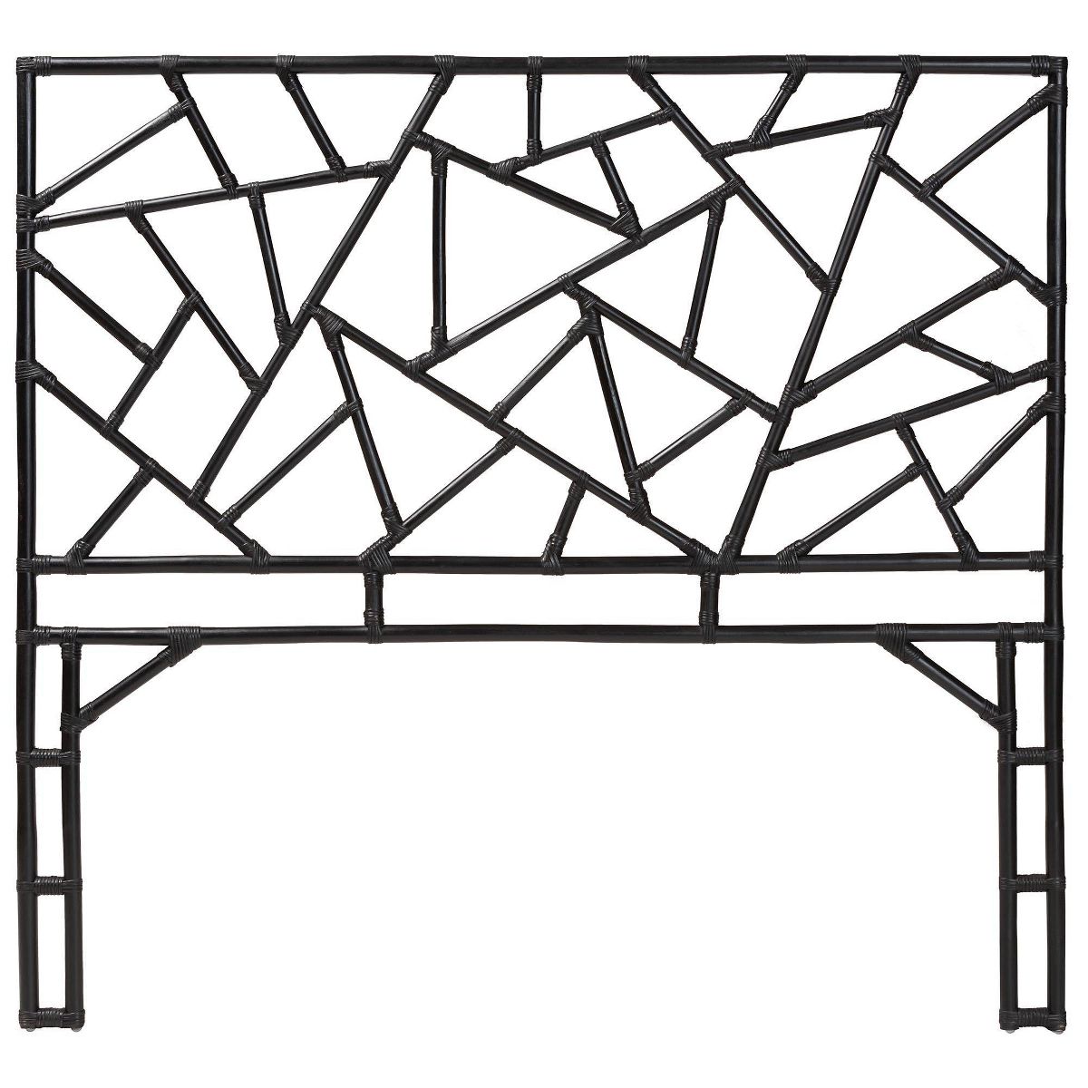 bali & pari Queen Size Frydel Rattan Standalone Headboard Black - thumbnail 7