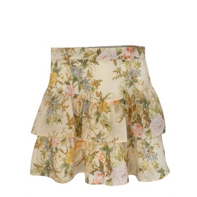 Women's Floral Garden Ruffled Skirt - BEULAHSTYLE