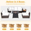 Tangkula 7PCS Rattan Patio Sectional Furniture Set w/ 30" Fire Pit Table & Cushion - 4 of 4