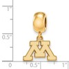 Black Bow Jewelry 14k Yellow Gold Plated Sterling Silver Minnesota Golden Gophers NCAA Bead Charm - 2 of 3