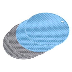 Unique Bargains Silicone Pot Holder Teapot Coaster Trivet Mat 4 Pcs - 1 of 4
