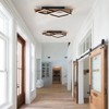LLHZSY Farmhouse Integrated LED Ceiling Lights Rectangle Wood Flush Mount Hallway Entryway Light-2 Lights - 3 of 4
