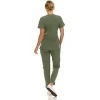 Saint Scrubs Womens 9-Pocket Medical Uniform Set- V-Neck Stretch Top with Tapered Straight Leg Pants - 2 of 4