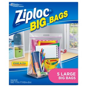 Ziploc Big Bags Storage Bag, 3 gal Clear - Case of 4 - 1 of 2
