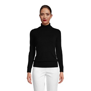 Lands' End Women's Cashmere Turtleneck Sweater - 1 of 4