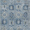 Denim Blue And Gold Floral Medallion Washable Indoor Outdoor Area Rug - 4 of 4