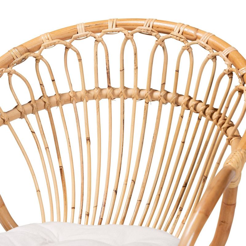Benicia Rattan Dining Chair Brown - bali & pari: Plush Upholstered, Natural Material, Fully Assembled, 5 of 9