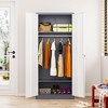 Mlezan 72" Metal Wardrobe Cabinet: Lockable, 36" x 18", Storage for Home, Gym, School, or Office. Ideal for Clothing and Equipment Organization. - 4 of 4