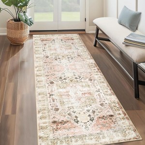 Area Rug Vintage Distressed Rug Machine Washable Rugs for Living Room Bedroom - 1 of 4