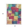 Gold Navy Blue And Purple Geometric Washable Indoor Outdoor Area Rug - 3 of 4