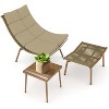 Nellie Wood-Color Alloy Frame Chaise Lounge with Ottoman, Patio Chair with Table and Cushions, 380lbs Capacity, Outdoor Furniture - Maison Boucle - 2 of 4