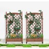 Raised Garden Bed with Trellis 2 Pack, Outdoor Wooden Planter Box & Plant Stand with Climbing Racks - 2 of 4