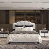 FUFU&GAGA Gray Queen-size Upholstered Bed Frame with Scalloped Headboard & LED Accent Light - 2 of 4