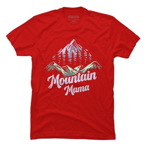 Men's Design By Humans Mountain Mama Camping Adventure Mom By Flowerr T-Shirt - 1 of 2