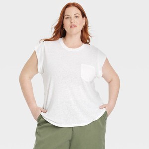 Women's Linen Short Sleeve T-Shirt - Universal Thread™ - 1 of 3