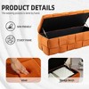 Fabric Upholstered Storage Ottoman with Safe Hinge, Bedroom and Living Room End Bench, Padded Entryway Footrest - 3 of 4