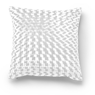 20"x20" Oversize Carmen Geometric Pattern Velvet Square Throw Pillow White - Sure Fit