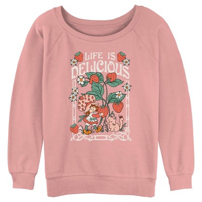 Juniors Womens Strawberry Shortcake Life is Delicious Sweatshirt