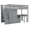 Twin Size Loft Bed with Stairs, Bookshelf and Drawers - 4 of 4