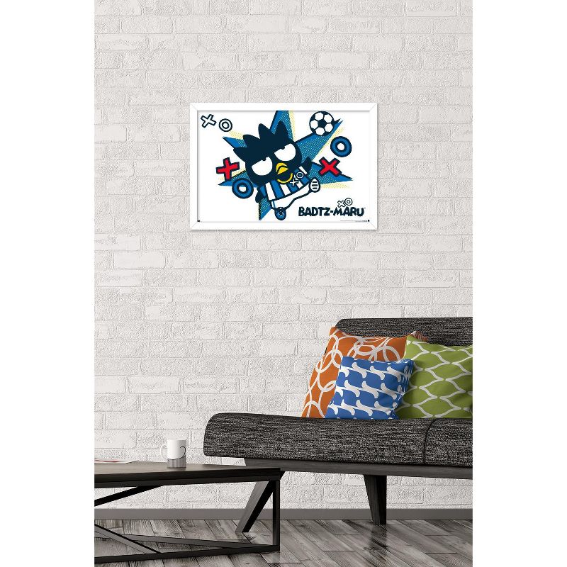 Trends International Hello Kitty and Friends: 21 Sports - Badtz-Maru Soccer Framed Wall Poster Prints, 2 of 7