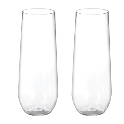 Unique Bargains Lightweight Stemless Glasses Champagne Flutes 2 Pcs