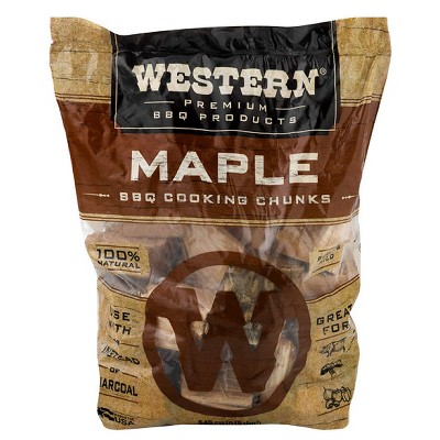 Western BBQ Maple Barbecue Flavor Wood Cooking Chunks for Grilling and Smoking Poultry, Pork, and Vegetables