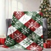 Lomsoe Red & Green Plaid Snowflake Christmas Blanket - Soft Flannel Throw for Bed, Couch, Travel & Holiday Gifts, Christmas Throw Blanket. - 2 of 4