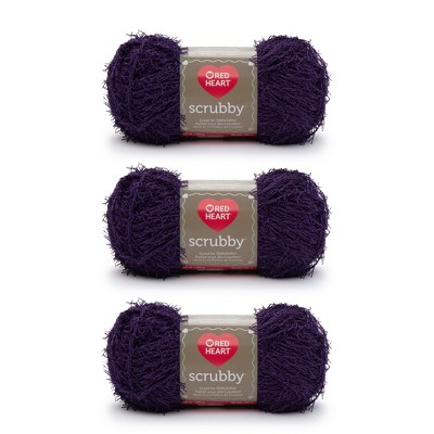 Red Heart Scrubby Marble Yarn - 3 Pack of 85g/3oz - Polyester - 4 Medium  (Worsted) - 78 Yards - Knitting/Crochet