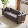 NicBex Button Tufted 85.5 Inch 3-seater Sofa with Rolled Arms and 2 Pillows for Office,Living Room,Apartment,Gray - 2 of 4
