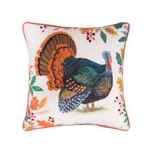 C&F Home Harvest Turkey Throw Pillow, 18" x 18" - 1 of 4