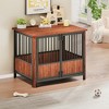 HTUTWOO Fluted Dog Crate, Walnut Wood Double Door Pet Kennel, Decorative Pet House & Indoor Side End Table for Medium & Large Dogs - 2 of 4