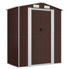 vidaXL Storage Shed Outdoor Storage Shed for Backyard Patio Galvanized Steel - 2 of 4