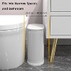 Aoibox 1.8 Gallon Small White Bathroom Trash Can with Lid, Slim Garbage Bin, Removable Liner Bucket, Dog Proof Pop-Up Lid for Bedroom, Toilet - 2 of 4