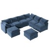 126" Modular U-Shaped Sectional Sofa with Storage Seat, Faux Double-Layer Cushions, 8-Piece Free combination Sofa Bed - 4 of 4