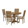 Christopher Knight Home Remuda French Country Fabric Upholstered Wood and Cane 5 Piece Circular Dining Set - 2 of 4