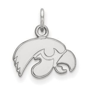 Black Bow Jewelry 10k White Gold Iowa Hawkeyes NCAA Extra Small Pendant - 1 of 3