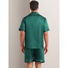 INSPIRE CHIC Men's Satin Sleepwear Short Sleeve Nightwear Shorts Summer Pajamas Set 2 Pieces - 3 of 4