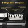 Aoibox 3-Stage Electric Knife Sharpener with Diamond Abrasive, 20¡« Precision Angle Guide for Quick Sharpening, Repairing & Polishing Blades (Black) - 4 of 4