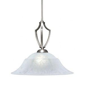 Toltec Lighting Zilo 1 - Light Pendant in  Graphite with 20" White Marble Shade - 1 of 1