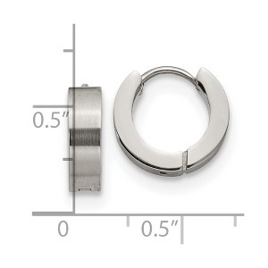 Chisel Stainless Steel Brushed and Polished 4mm Hinged Hoop Earrings - 1 of 4