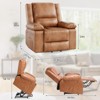 Power Lift Recliner Chair with Heat & Massage - Electric PU Leather Recliner for Elderly, Remote Control, 2 Side Pockets - Power Rising Recliner Sofa - 3 of 4