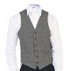 Gioberti Men's 6 Button Slim Fit Formal Herringbone Tweed Vest - 2 of 2