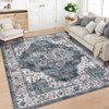 Persian Retro Carpet Vintage Floral Rugs for Living Room Bedroom Decor Washable Indoor Area Rug Low Pile Non Slip Soft Floor Mat - 4 of 4