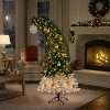 VINGLI 6ft Pre-lit Christmas Tree with Bendable Santa Hat, 300 Warm White LED Lights, Green & White Holiday Decor - 3 of 4