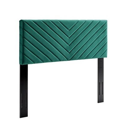 Modway Alyson Twin Headboard - Angular Channel Tufted Performance Velvet Upholstered Headboard for Contemporary Bedrooms