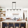 DAKAFUL Modern Linear Pendant Light, 5-Light Industrial Metal Chandelier with Clear Glass Shades for Kitchen Island/Dining Room - 3 of 4