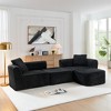 114" Corduroy L-Shape Modular Sectional Sofa with Movable Ottoman, No Assembly Required - 2 of 4