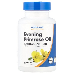 Nutricost Evening Primrose Oil, 1,300 mg, 60 Softgels - 1 of 2