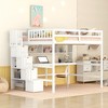 Okak Full Size Loft Bed with Desk & Storage,Sturdy Pine Wood Loft Beds with Built-in Stairs & Shelves,Multi-Functional Loft Bed for Kids,Teens,Adults - 2 of 4