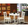 Nordic Dining Set - 3 Piece Table & Chairs - 42 Inch Round Table - Linen White Finish - Modern Furniture - 2 of 4